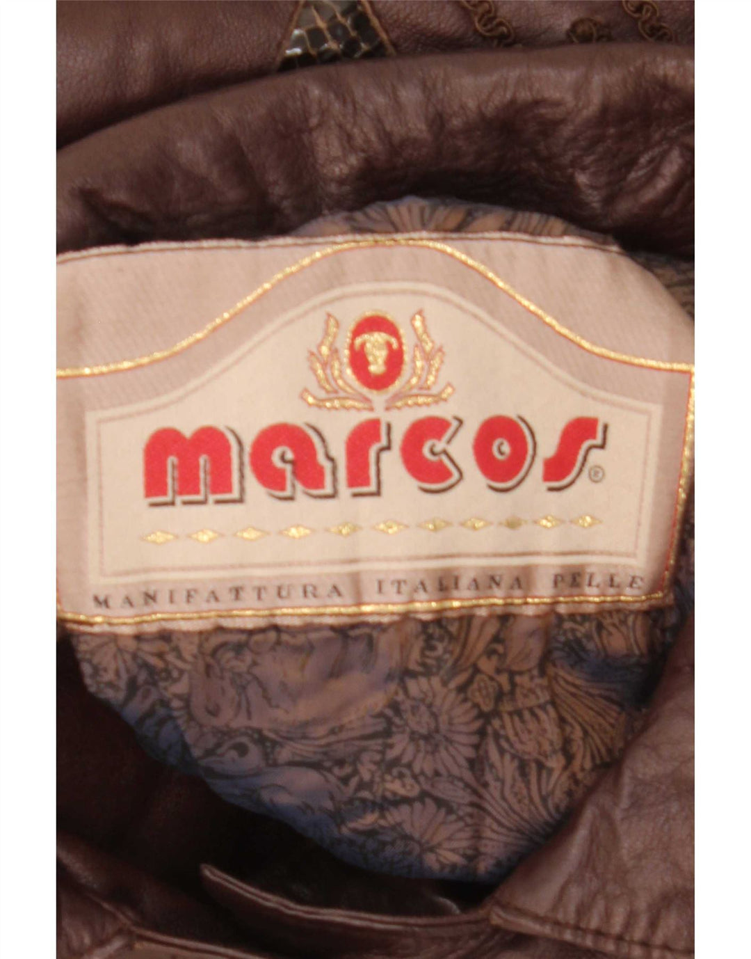 Casaco feminino de couro superdimensionado Marcos IT 40 pequeno couro marrom