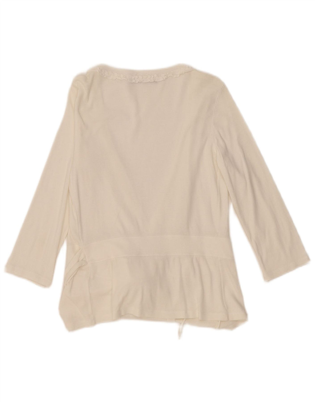 Playlife blusa feminina manga 3/4 top UK 8 pequena branca