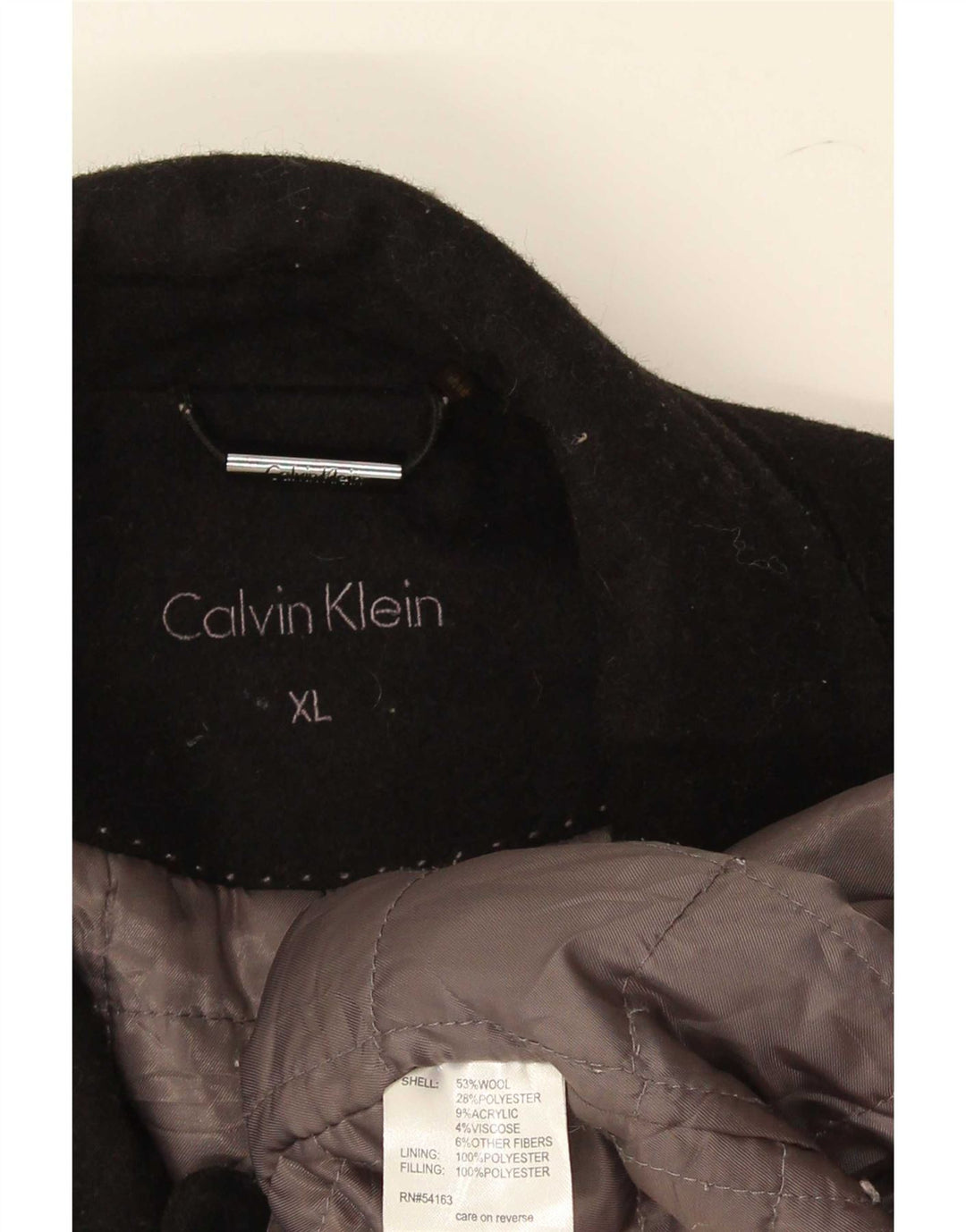 Casaco masculino Calvin Klein com peito duplo Reino Unido 42 XL lã preta