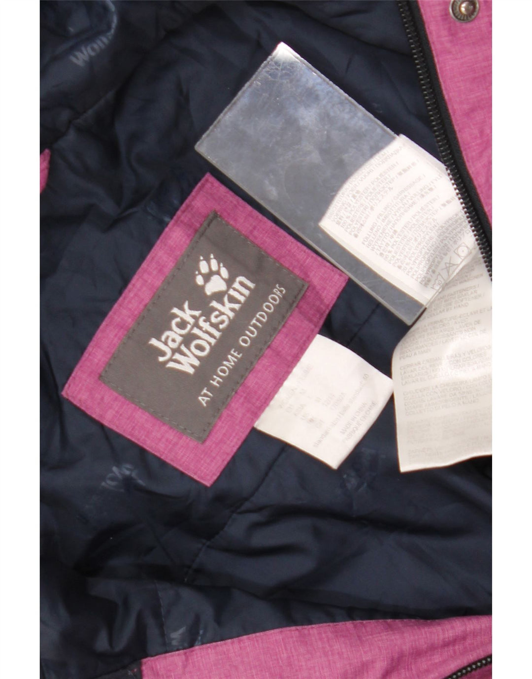 Jaqueta corta-vento feminina Jack Wolfskin com capuz Reino Unido 12/14 rosa médio