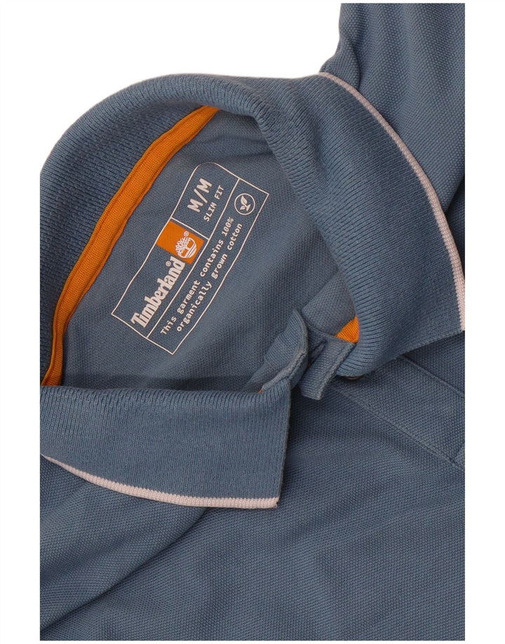 Camisa polo masculina Timberland Slim Fit médio azul algodão
