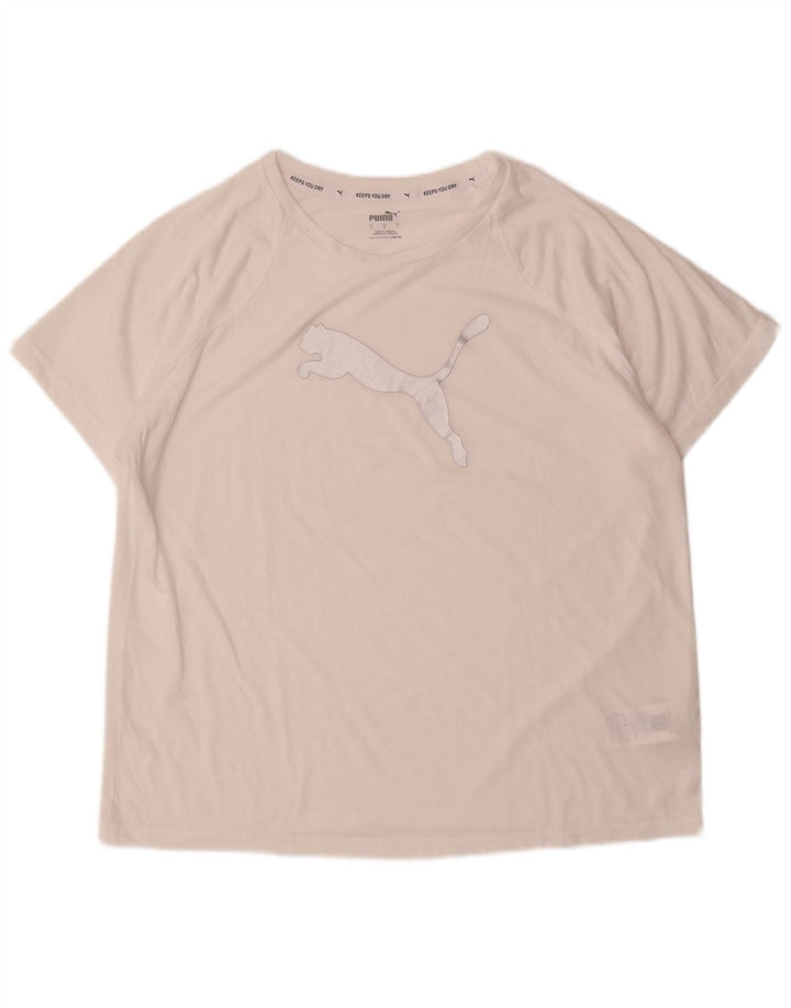 Puma Mens Graphic T-Shirt Top Grande Poliéster Branco