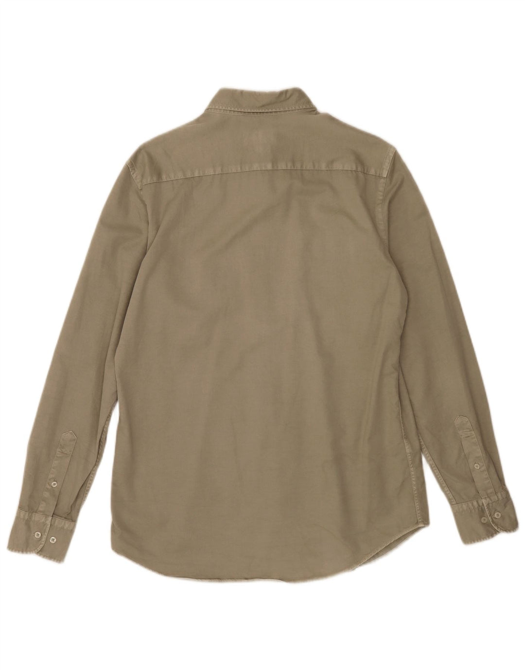 Camisa masculina Massimo Dutti de algodão cáqui médio