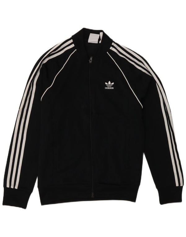 Adidas Mens Regular Fit Tracksuit Top Jacket Pequeno Poliéster Preto