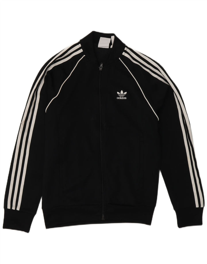 Adidas Mens Regular Fit Tracksuit Top Jacket Pequeno Poliéster Preto