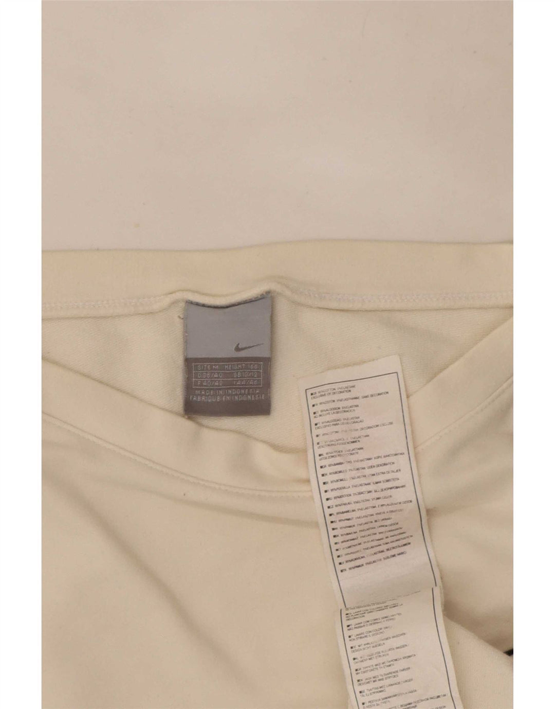 Top feminino Nike manga comprida UK 10/12 médio algodão branco