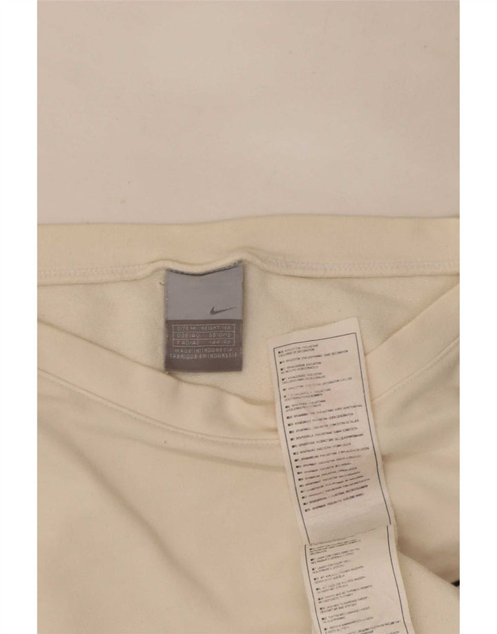 Top feminino Nike manga comprida UK 10/12 médio algodão branco