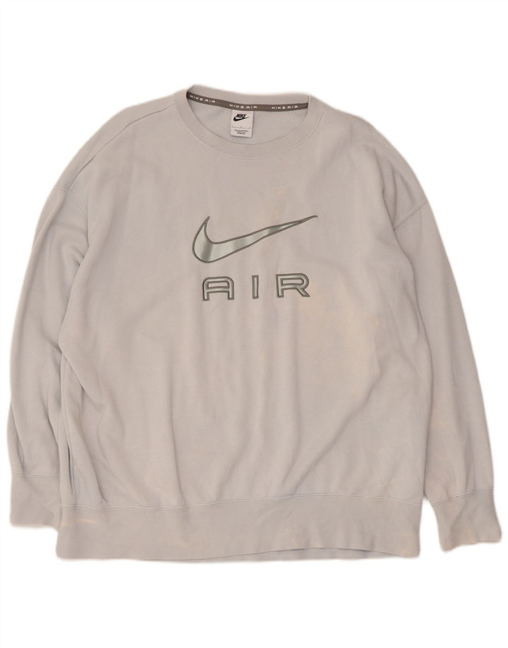 Moletom gráfico masculino Nike Jumper grande algodão azul