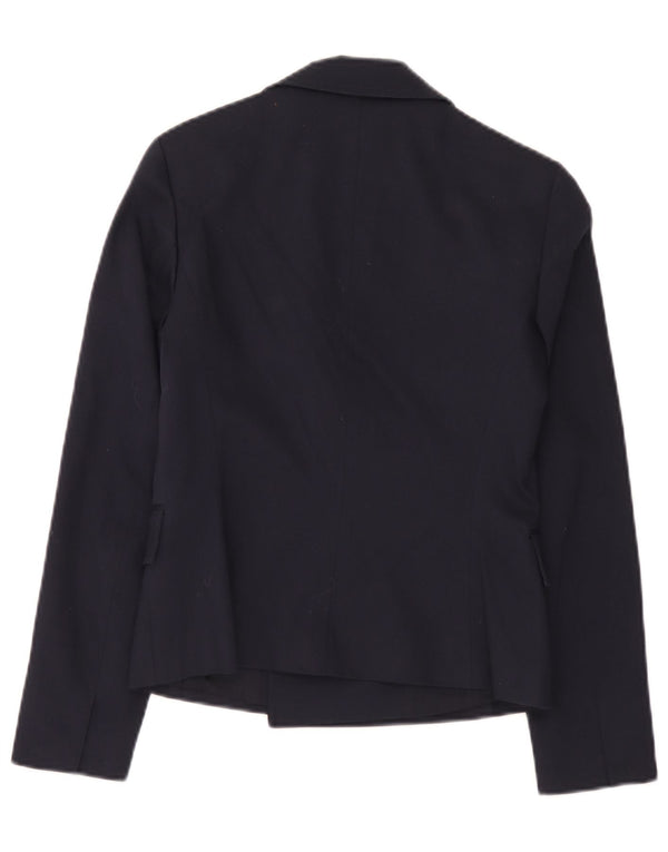 Jaqueta blazer feminina Hugo Boss com peito duplo Reino Unido 6 XS azul marinho algodão