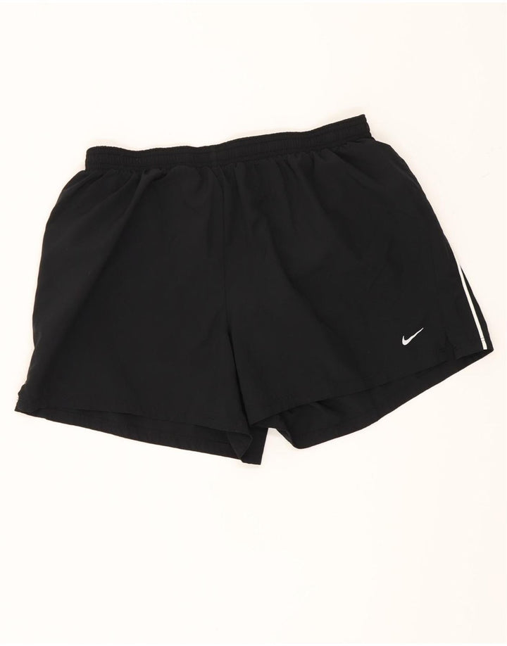 Shorts esportivos femininos Nike Dri Fit UK 16 grande poliéster preto