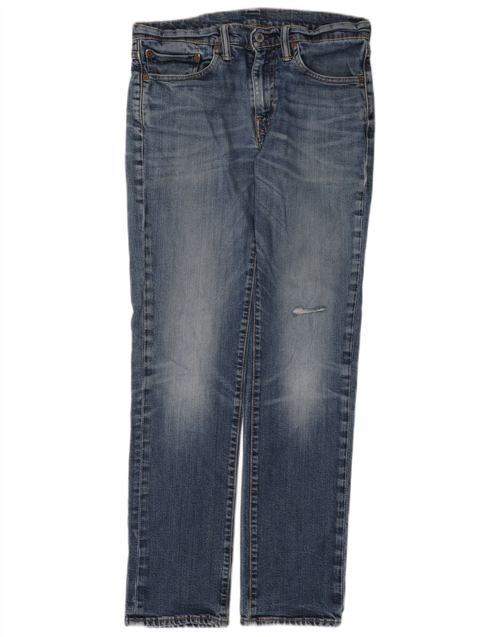 Levi's Masculino 511 Distressed Slim Jeans W32 L32 Azul Algodão