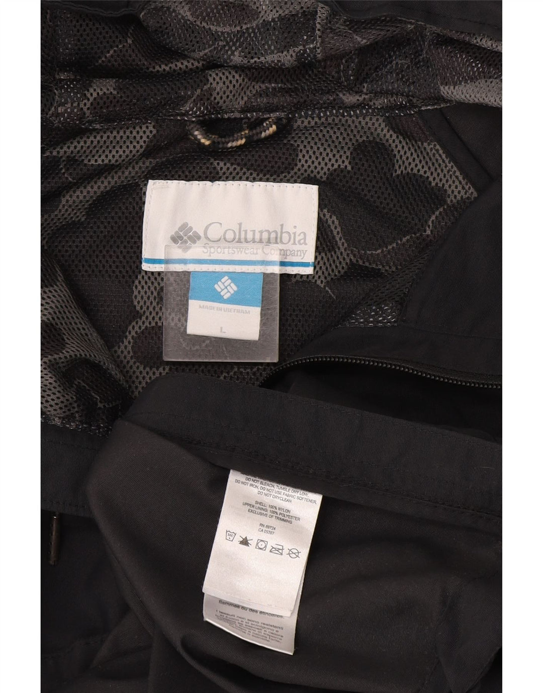Jaqueta de chuva Columbia masculina com capuz e pulôver UK 40 grande cinza nylon