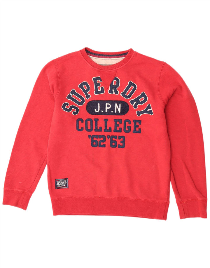 Superdry moletom gráfico masculino jumper grande algodão vermelho