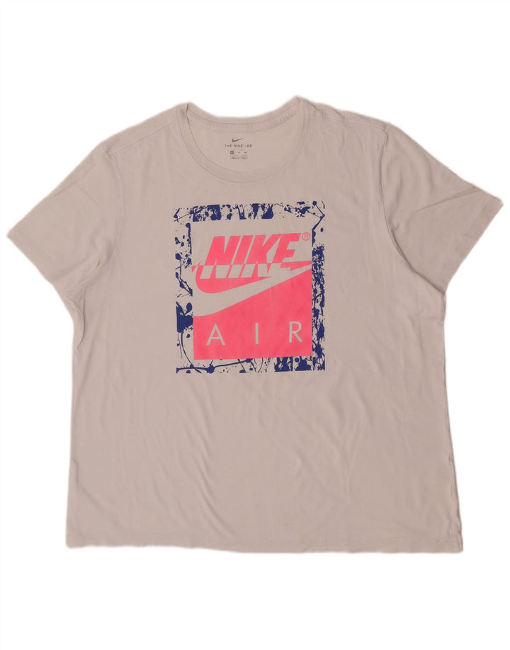 Camiseta Nike masculina gráfica Top 2XL algodão branco