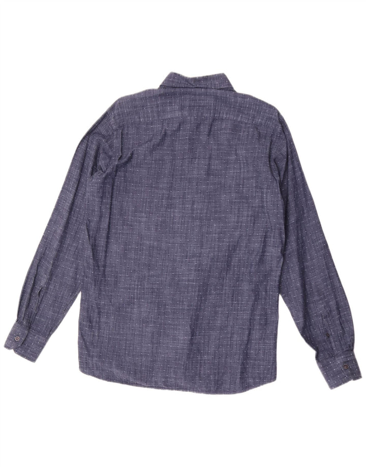 Camisa masculina Coveri de algodão manchado azul marinho médio