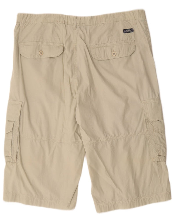 FILA Mens Cargo Shorts W36 Grande Algodão Bege