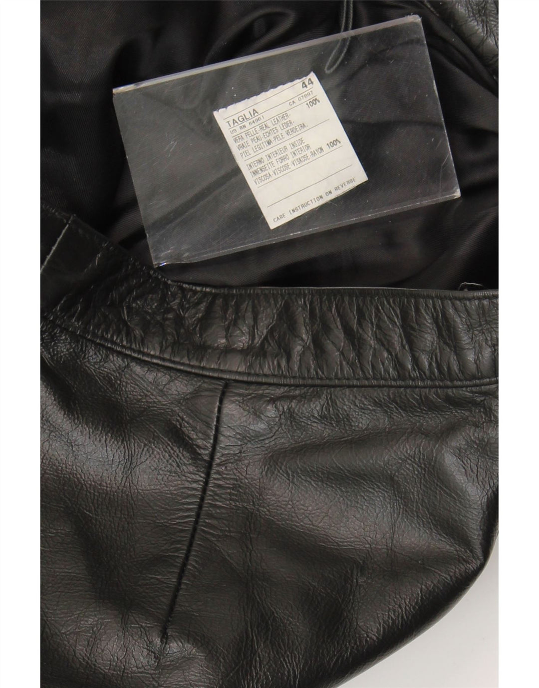 Calça feminina vintage de couro bootcut IT 44 médio W28 L30 couro preto