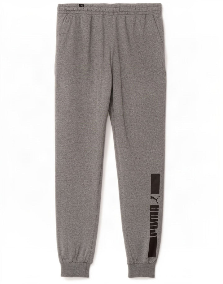 Calça esportiva masculina Puma Graphic Joggers grande algodão cinza