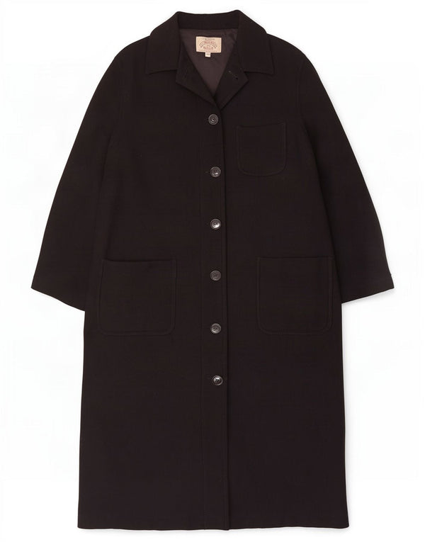 Sobretudo feminino Armani Jeans UK 12 poliéster preto médio