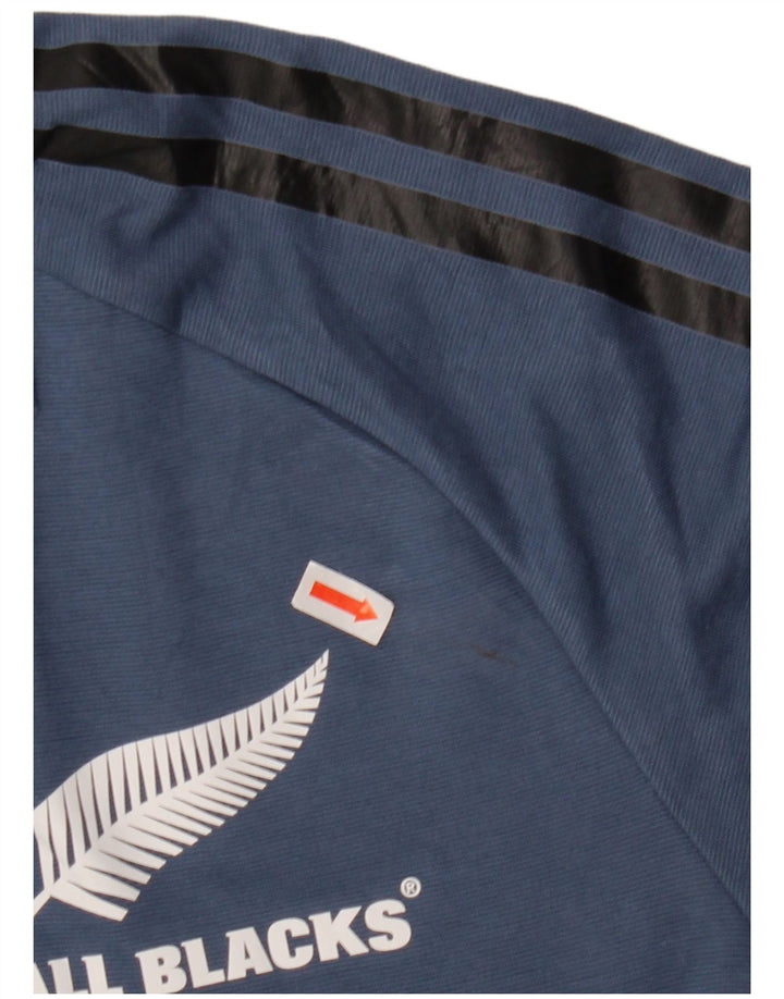 Adidas Mens All Blacks Graphic Polo Shirt XL Azul Algodão