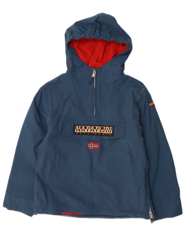 Jaqueta anorak com capuz gráfico geográfico NAPAPIJRI para meninos 9-10 anos azul