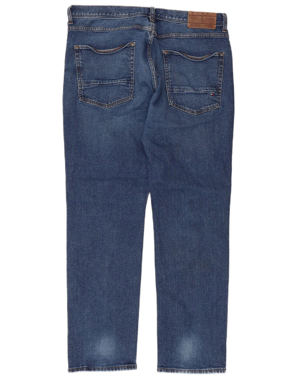 Tommy Hilfiger Masculino Denton Straight Jeans W36 L30 Azul Algodão