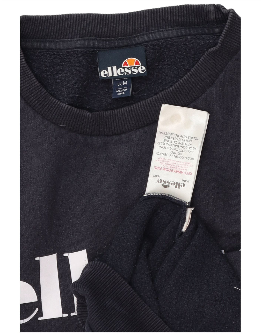 Ellesse moletom gráfico masculino jumper médio azul marinho