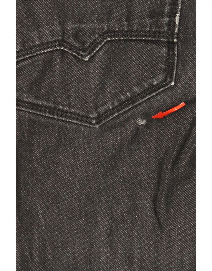 Jeans retos femininos HUGO BOSS W33 L32 algodão cinza