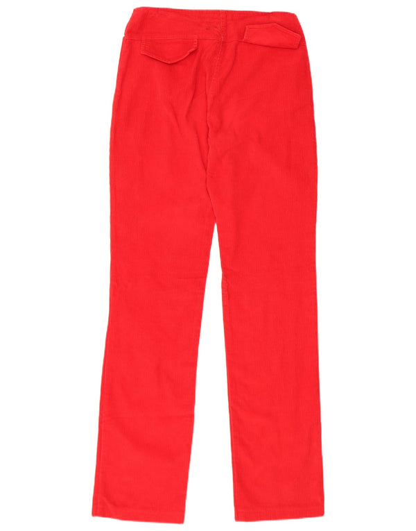 Calça feminina reta de veludo Diana US 2 XS W26 L32 algodão vermelho