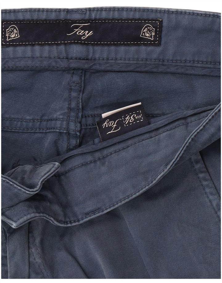 Fay Calça Chino Masculina Reta W34 L33 Azul Algodão
