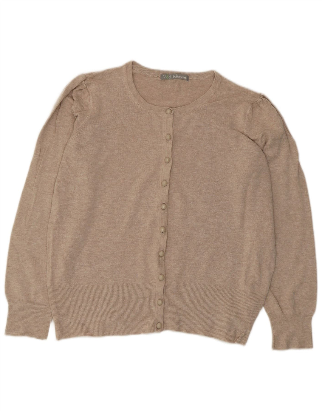 Suéter cardigã feminino Marks & Spencer Reino Unido 12 viscose bege médio
