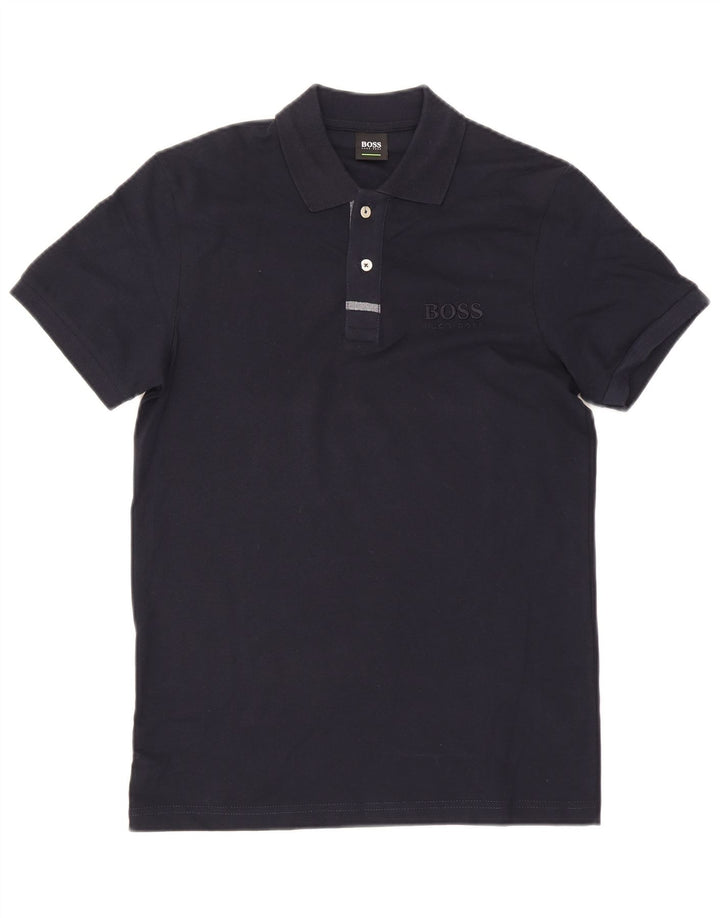 Camisa polo masculina Hugo Boss azul marinho médio