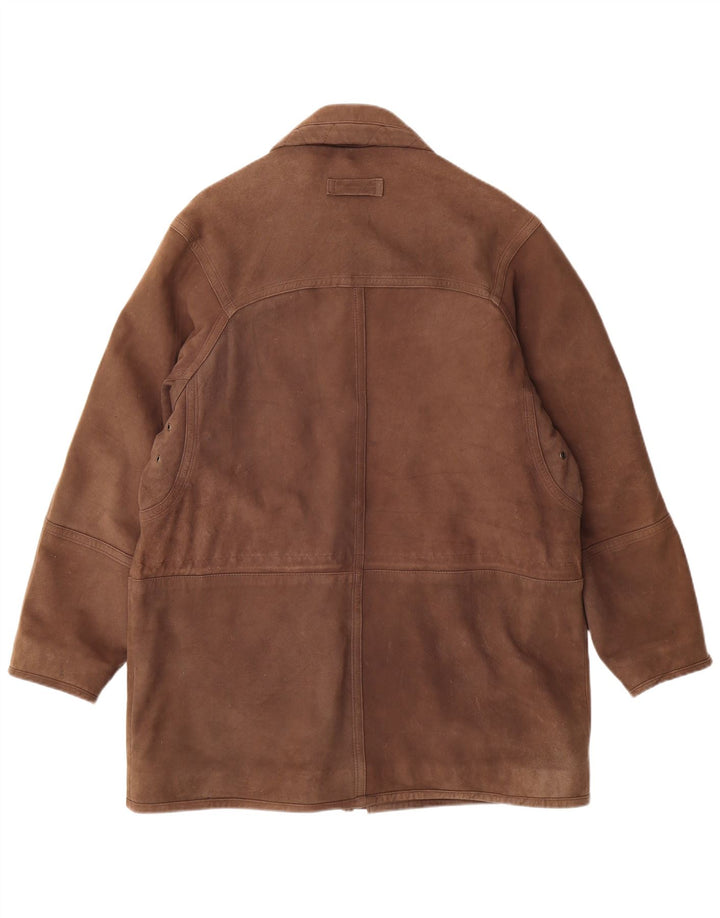 Casaco de couro masculino VINTAGE EU 48 couro marrom médio