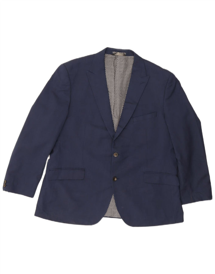 Jaqueta blazer masculina sob medida de 2 botões Marks & Spencer Reino Unido 46 3XL azul marinho