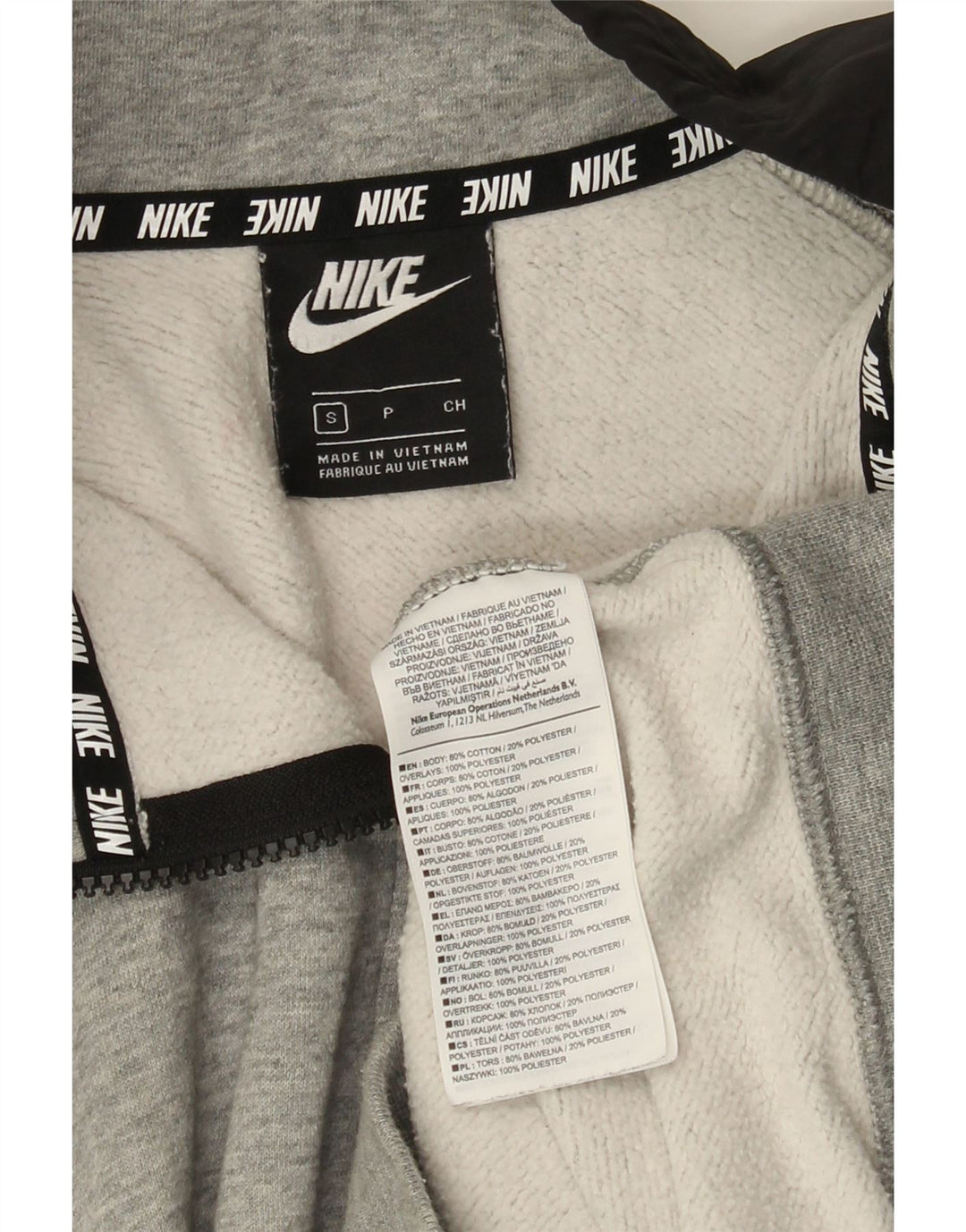 Nike Mens Tracksuit Top Jacket Pequeno Cinza Colorblock Algodão