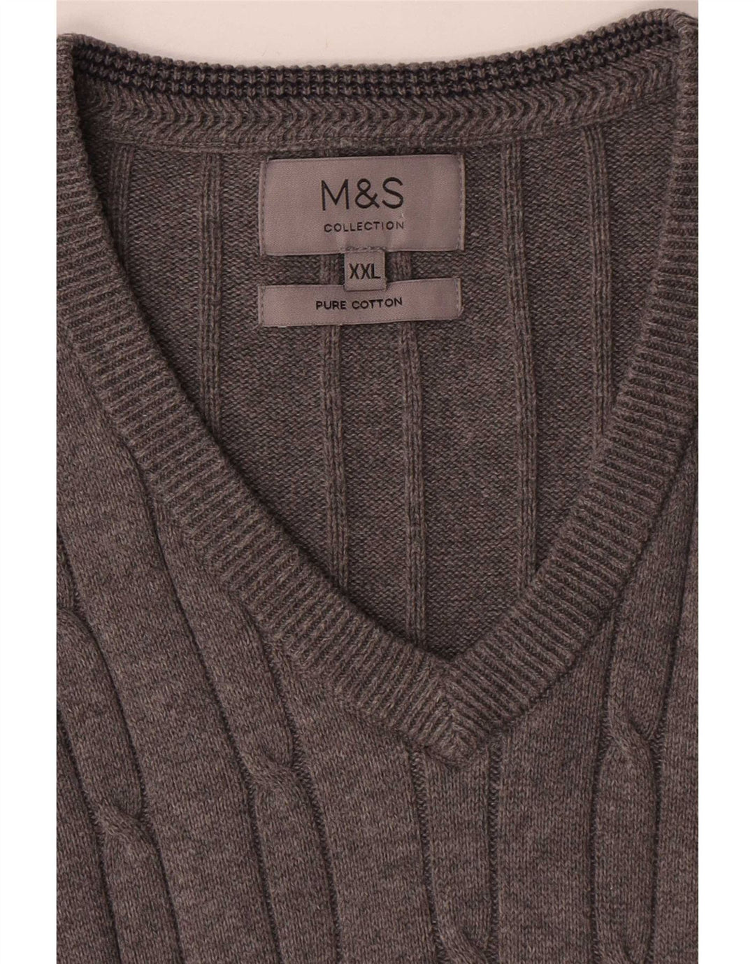 Regata masculina Marks & Spencer com colete 2XL algodão cinza