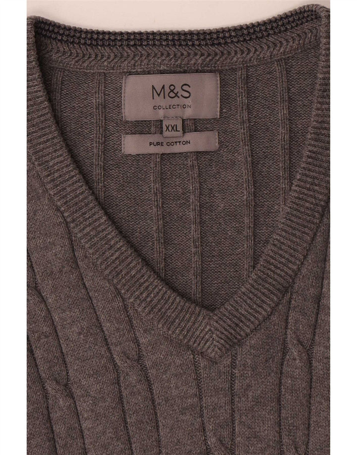 Regata masculina Marks & Spencer com colete 2XL algodão cinza