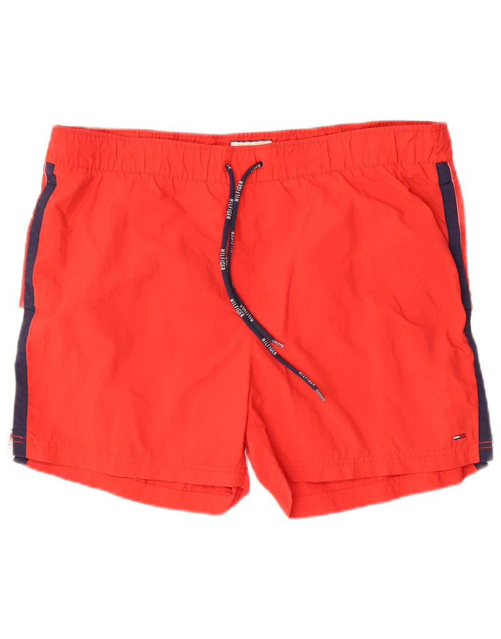 Shorts de natação masculino Tommy Hilfiger gráfico grande vermelho