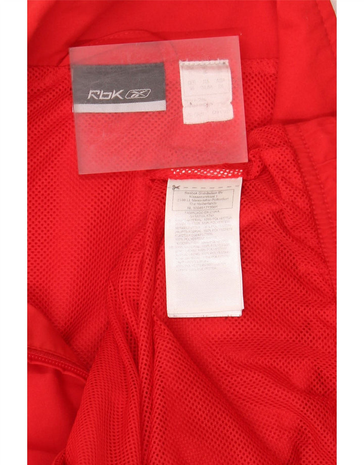 Reebok Mens Tracksuit Top Jacket XL Poliéster Vermelho