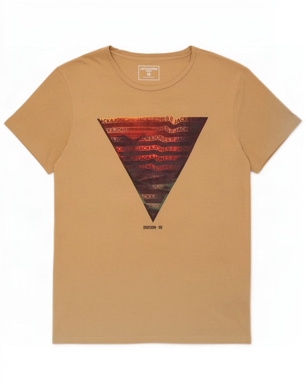 Camiseta gráfica masculina Jack & Jones Top XL Bege