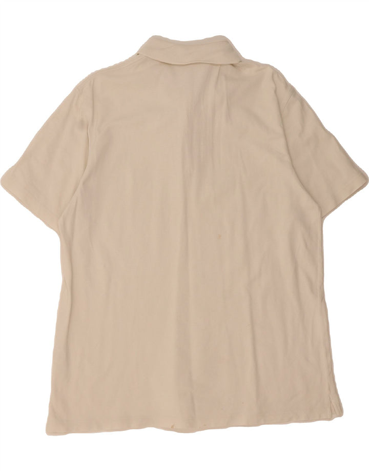 VALENTINO JEANS Mens Polo Shirt XL Off White Cotton Vintage Valentino Jeans and Second-Hand Valentino Jeans from Messina Hembry 