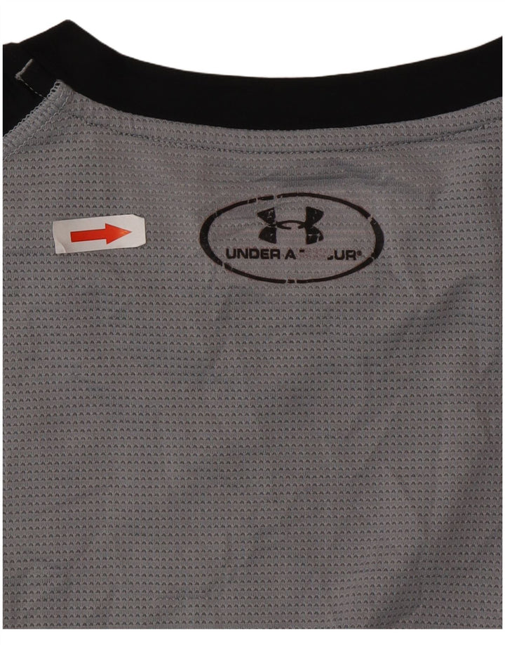 Under Armour Mens Heat Gear Vest Top Pequeno Poliéster Preto Colorblock