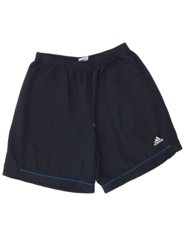 Shorts esportivos masculinos Adidas grandes poliéster azul marinho