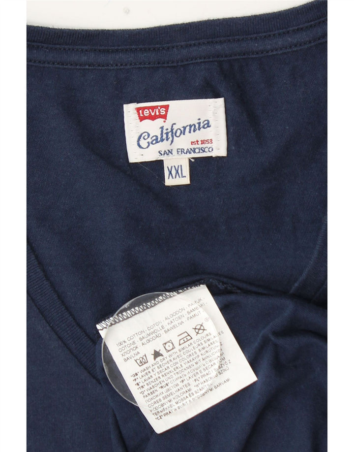 Camiseta masculina LEVI'S Top 2XL algodão azul marinho