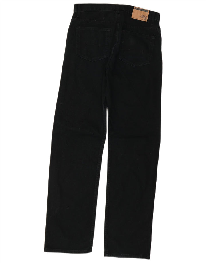 Calça jeans reta masculina Marks & Spencer Blue Harbor W32 L33 algodão preto