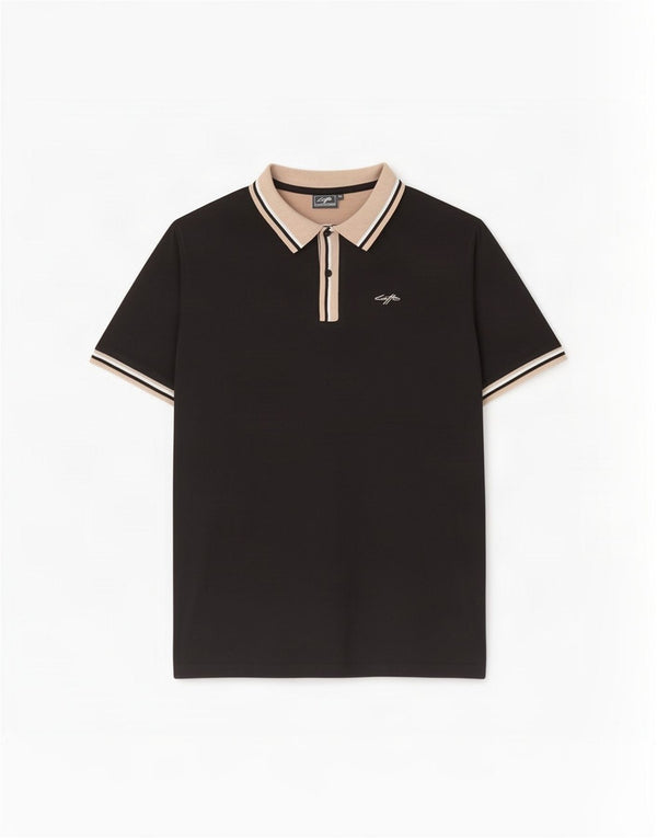 Camisa polo masculina Lotto XL preta colorblock algodão