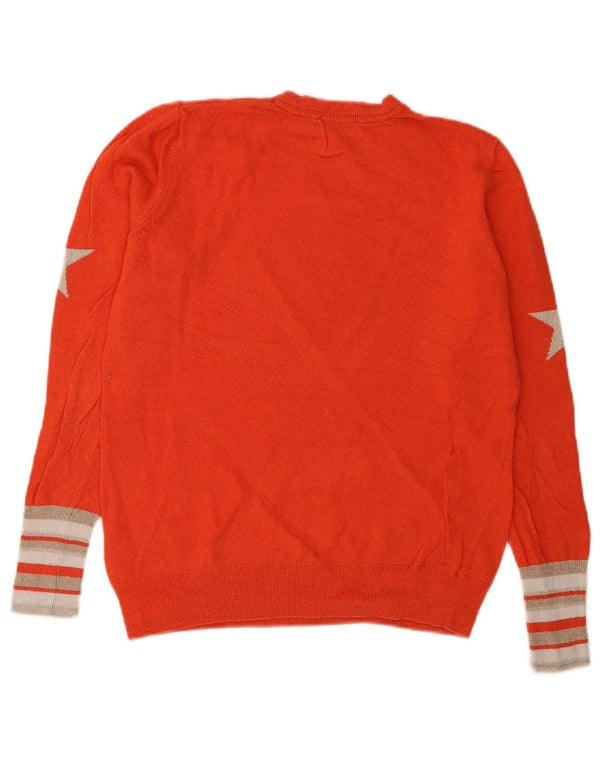 Suéter feminino MINT VELVET com gola redonda e listrado laranja Reino Unido 6 XS