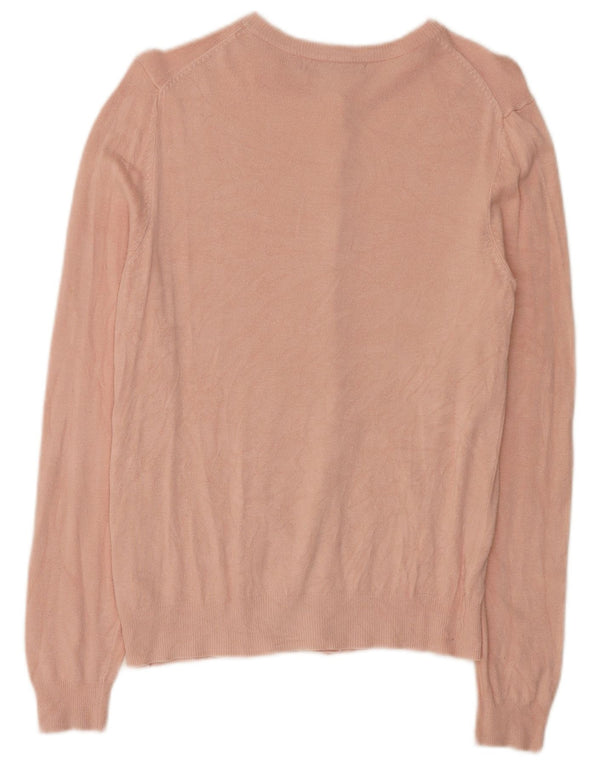 Suéter cardigã feminino Marks & Spencer Reino Unido 10 viscose rosa pequena