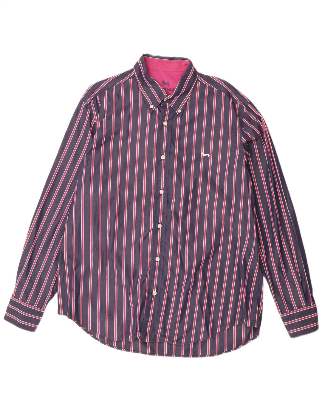 Camisa masculina Harmont & Blaine 2XL algodão listrado azul marinho