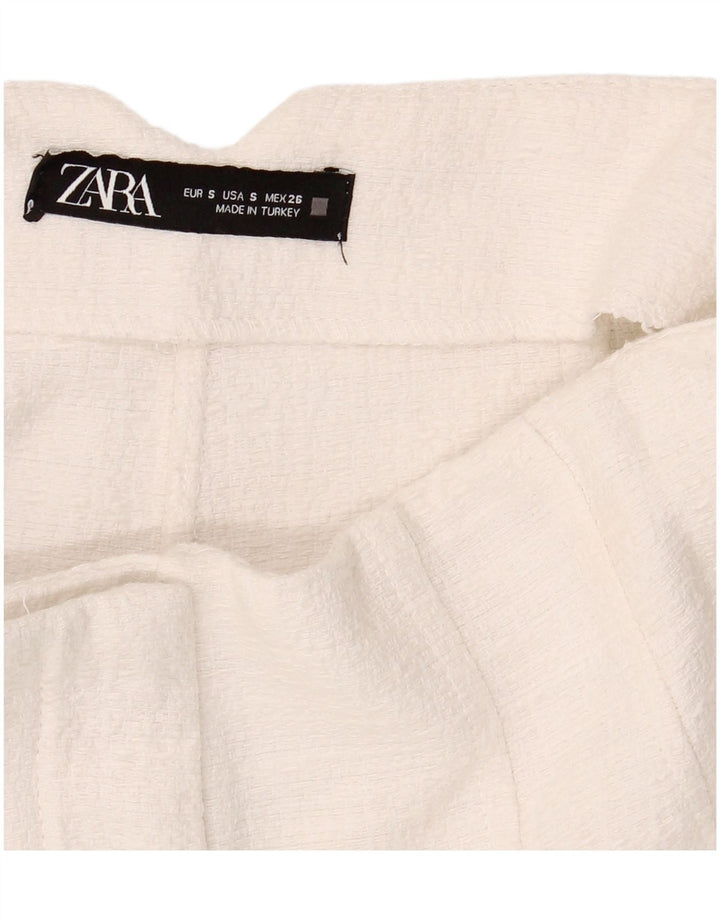 Calça feminina cintura alta Zara pequena W26 branca